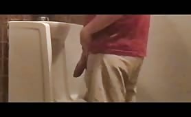 Hidden camera true monster in a public toilet
